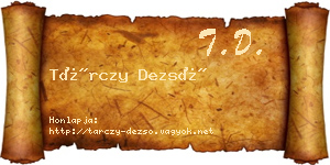 Tárczy Dezső névjegykártya