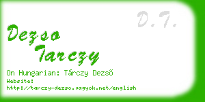 dezso tarczy business card