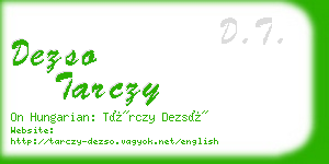 dezso tarczy business card